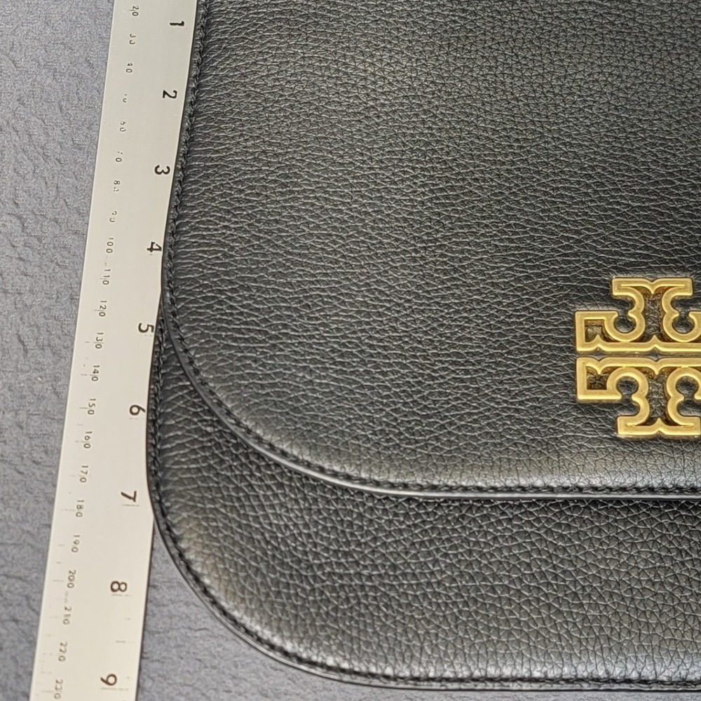 EUC Tory Burch Britten Black Leather Crossbody Shoulder Bag - Picture 7 of 8